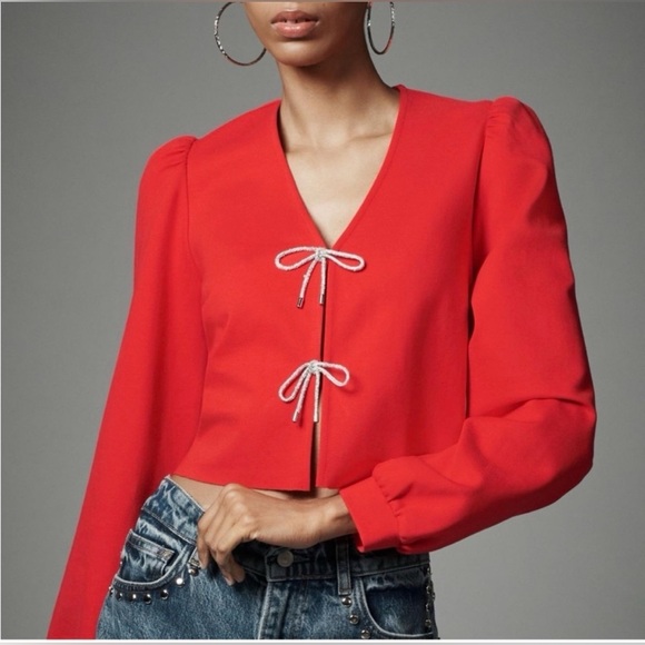 dolan Tops - NWOT Anthropologie Dolan Left Coast
Bow Front Cardigan Top with Rhinestones - XL